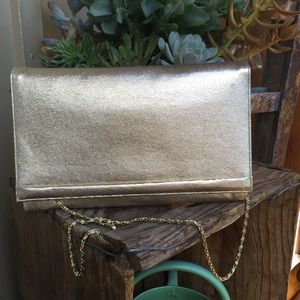 Ande Gold Convertible Clutch w/ Chain